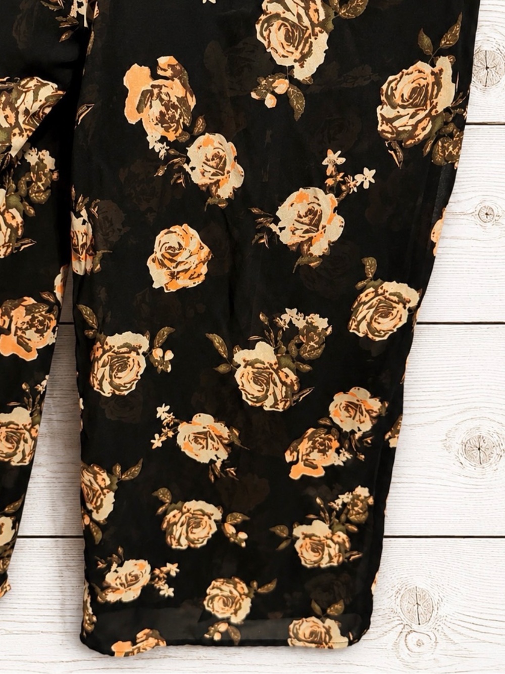 Live 4 Truth Black Floral Maxi Romper Split Leg Pantsuit Resort Vacation Club 2X - Picture 12 of 14